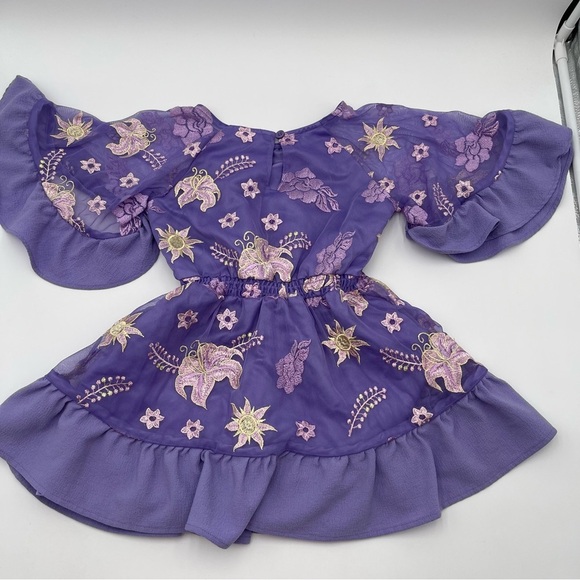 Disney Rapunzel Dress Girls Size 5/6 Disney Store Tangled Princess Purple Floral - Picture 6 of 13